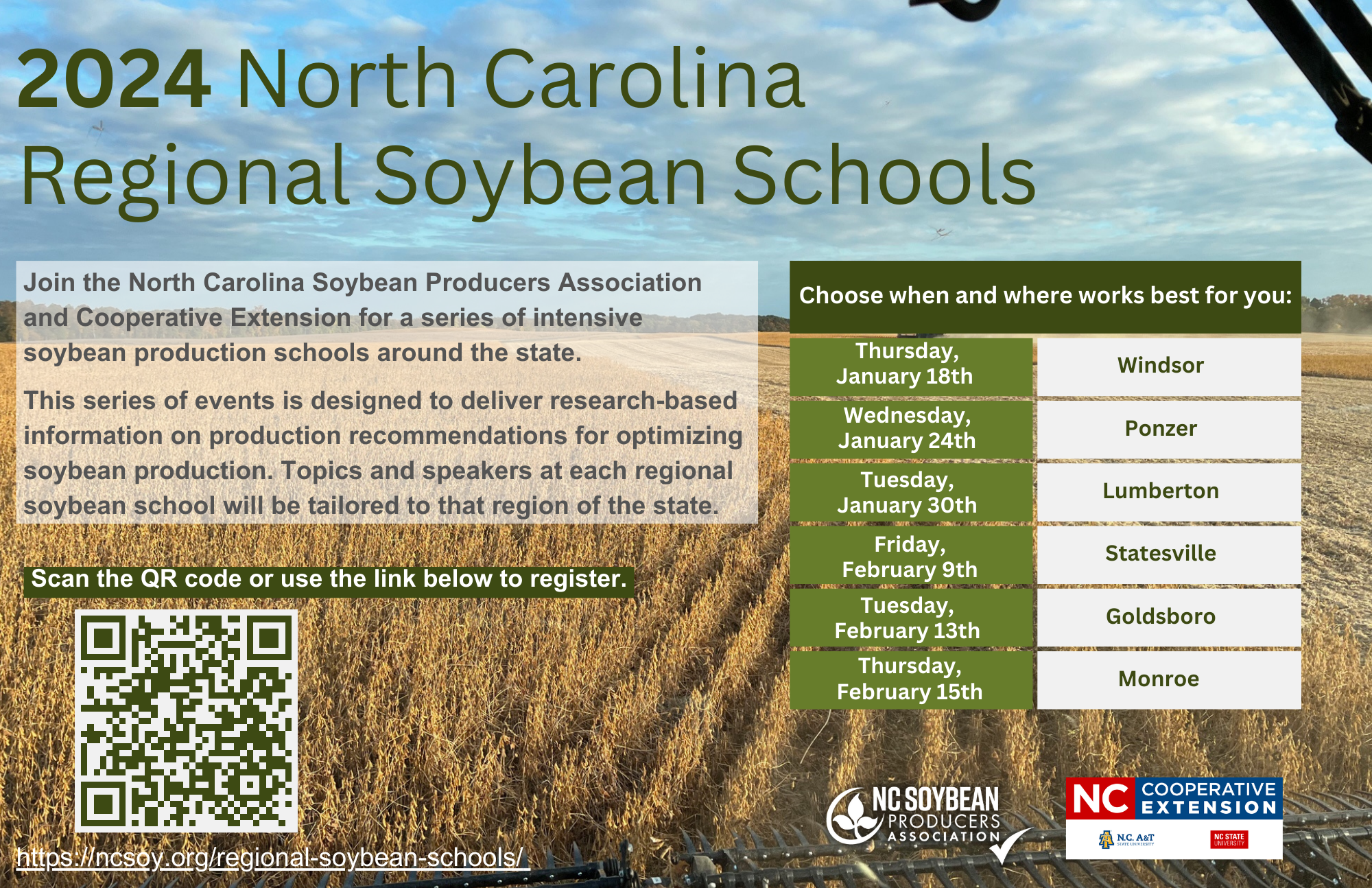 2024 North Carolina Regional Soybean Schools